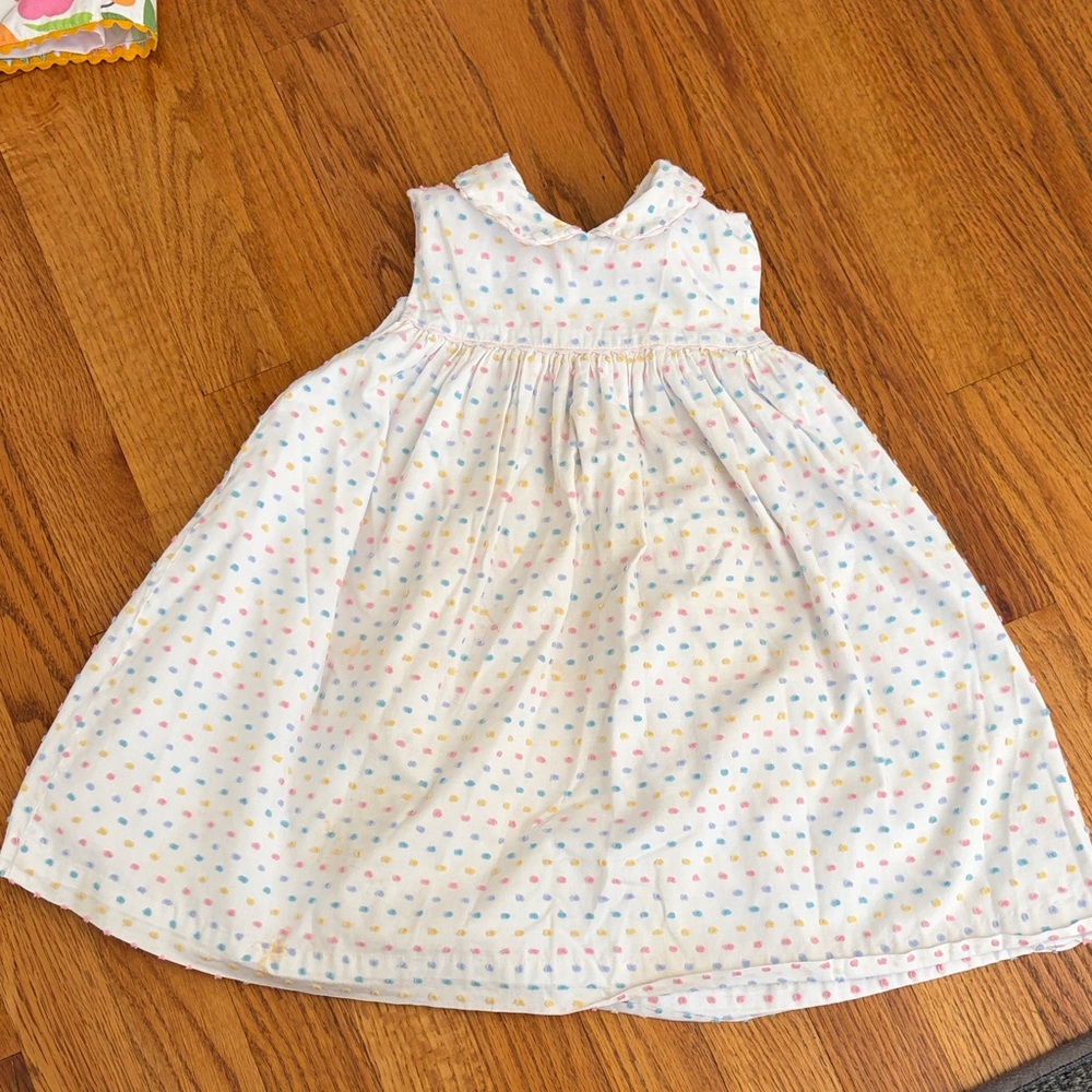 The Beaufort Bonnet Company White Dress with Colorful Dots